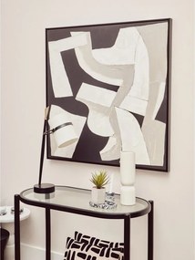 Черна/в естествен цвят конзолна маса със стъклен плот 49x100 cm Cebu – Premier Housewares
