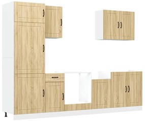 3314774 vidaXL Комплект кухненски шкафове от 7 части Lucca, инженерно дърво