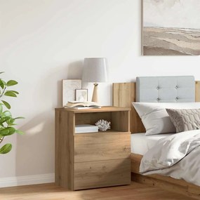 856566 vidaXL Нощно шкафче, дъб артизан, 50x32x60 см, инженерно дърво