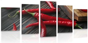 картини от 5 части – Дъска с люти чушки