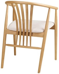 Трапезен стол с подлакътници от масивен дъб в естествен цвят Agustin – House Nordic