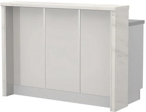 Островна кухненска пейка Modena-Length: 135 cm.-White glossy-White Marble