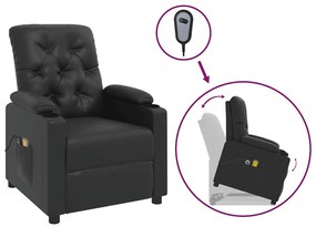 3093504 vidaXL Изправящ масажен стол, черен, изкуствена кожа