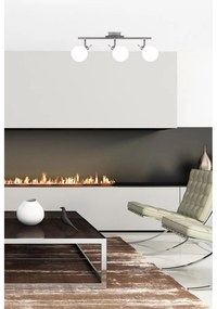 Лампа за таван в сребристо със стъклен абажур 12x62 cm Ghost - Candellux Lighting