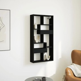 854554 vidaXL Стенен шкаф, черен, 50x15x100 см, инженерно дърво