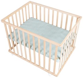 Кошара за игра с регулируема височина/на колелца 75x100 cm в естествен цвят Style – Roba