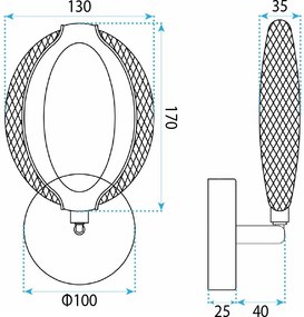 СТЕНЕН LED АПЛИК G174-W GOLD