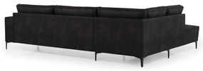 Тъмносив ъглов диван от изкуствена кожа (ляв ъгъл) Copenhagen - Scandic