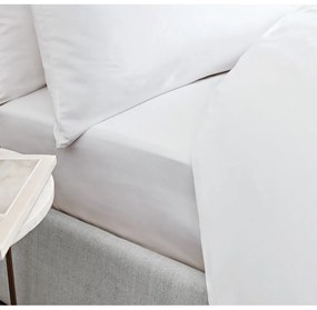 Бял памучен чаршаф от сатен Classic, 135 x 190 cm - Bianca