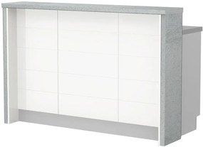 Островна кухненска пейка Hudson-Length: 150 cm.-White-Chromix Silver