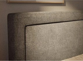 Сиво боксспринг легло 180x200 cm с място за съхранение Fresco – Maison de Rêve