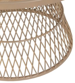 Ратанова кръгла масичка за кафе в естествен цвят ø 70 cm – Ixia