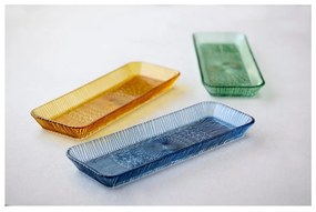 Синя стъклена чиния за сервиране 14x38 cm Kusintha - Bitz