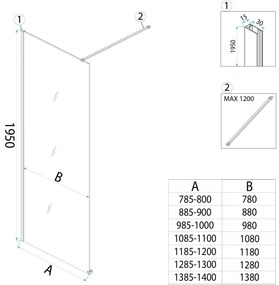 Параван за душ Rea Flexi Transparent / Titan 120