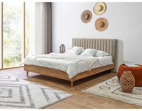 Бежово/естествено двойно легло с решетка 160x200 cm Oceane - Bobochic Paris