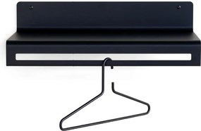 Черна метална стенна закачалка с рафт 60 cm Sway – Spinder Design