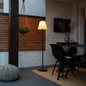 Подова лампа за външен монтаж черна с бял абажур IP65 25 см - Virginia