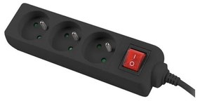 Разклонител LANBERG, 2.500W, 1.5метра, 3 контакта, Защита от деца, Светлинен индикатор, ON/OFF бутон, Черен