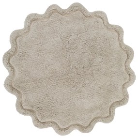 Бежов ръчно изработен памучен кръгъл килим подходящ за пране ø 110 cm Sweet April Lin – Nattiot