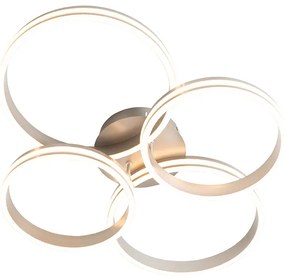 Таванна лампа от стомана с LED 3-степенна димираща 4-светлина - Navara