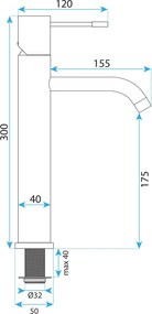 Смесител за мивка Rea Lungo Diamond Brush Brush Copper High