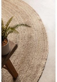 Сиво-бежов двустранен ютен кръгъл килим ø 100 cm Braided Grey – Hanse Home