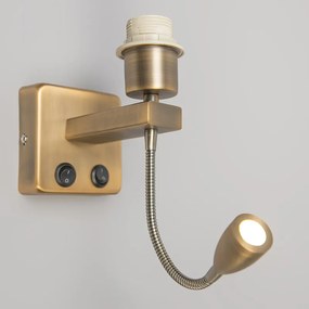 Стенна лампа бронз с LED с лампа за четене - Brescia Combi