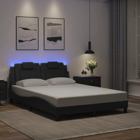 3214011 vidaXL Рамка за легло Viana с LED без матрак сива 120x200 см
