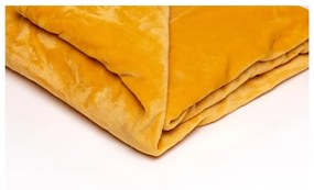 Меденожълто микро плюшено одеяло , 150 x 200 cm - My House