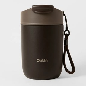 Термочаша Outin Travel Tumbler, 350 мл, Топло 6ч, Студено 12ч, Неръждаема стомана 316L, Двойни стени, Вакуумна изолация, Тера кафяв
