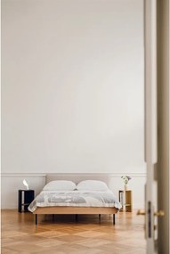 Двойно легло 200x200 cm тапицирано/ПДЧ от декор от дъб с включена подматрачна рамка в естествен цвят Streiko – noo.ma