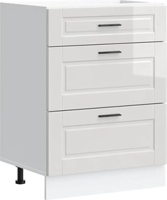 854261 vidaXL Кухненски шкаф "Porto" с висок гланц, бяло, инженерно дърво