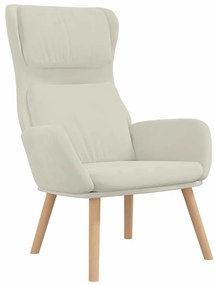 341360 vidaXL Релакс стол, кремавобял, кадифе