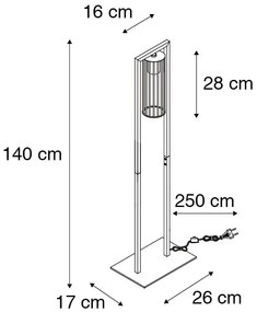 Интелигентна модерна подова лампа черна с WiFi ST64 - Balenco Wazo