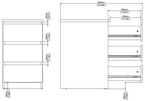 Скрин от дъбов декор в естествен цвят 40x70x50 cm Naia – Tvilum