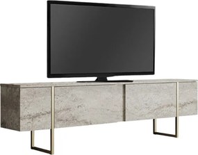 Мебели за телевизор от меламин Luxe в цвят травертин - злато 180x30x50см.