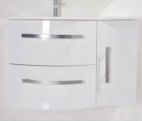 Конзолен PVC шкаф ICP 10061W със стъклен умивалник, 100x53x61см