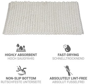 Бял текстилен килим за баня 50x80 cm Solivo – Wenko