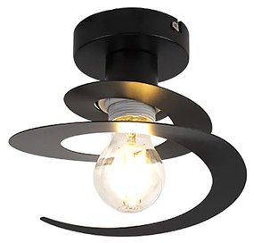 Интелигентна таванна лампа със спирална абажура черна с WiFi A60 - Scroll