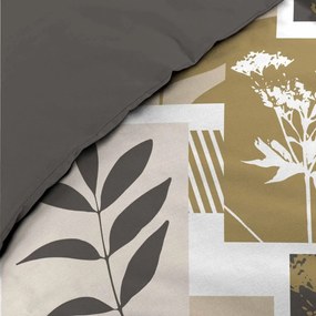 Бяло/кафяво двойно удължено памучно спално бельо 240x220 cm Utopia – douceur d'intérieur