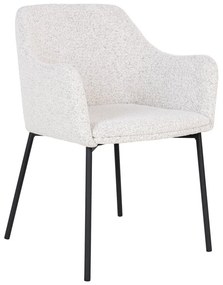 Бял тапициран трапезен стол с подлакътници Melilla – House Nordic