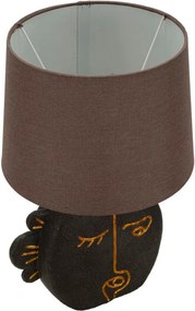 Кафява настолна лампа с текстилен абажур (височина 39,5 cm) Tribal – Mauro Ferretti