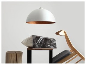 Бяла висяща лампа с детайли в меден цвят , ø 50 cm Lord - CustomForm