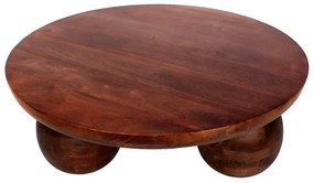 Кафява кръгла масичка за кафе от масивно манго ø 100 cm Ailen – MOME