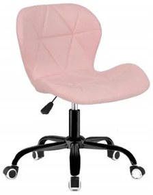Ергономичен въртящ се офис стол - екокожа розова