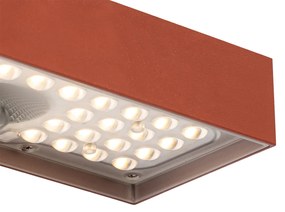 Външна стенна лампа червена с димируема светлина и сензор на слънчева енергия - Kayo