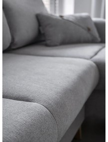 Светлосив ъглов разтегателен диван, десен ъгъл Scandic Lagom - Miuform