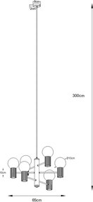 Синьо висящо осветително тяло със стъклен абажур Orbital – Sollux