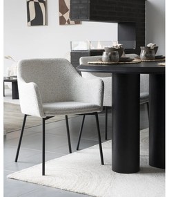 Бял тапициран трапезен стол с подлакътници Melilla – House Nordic