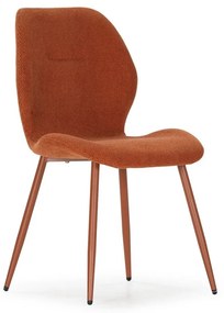 Теракотени тапицирани трапезни столове в комплект 4 бр. Ansu – Marckeric